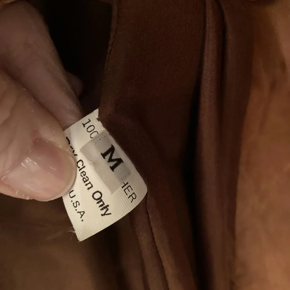 Women’s Sherry Nikka Leisure Couture brown leather trench coat size M - Picture 12 of 13